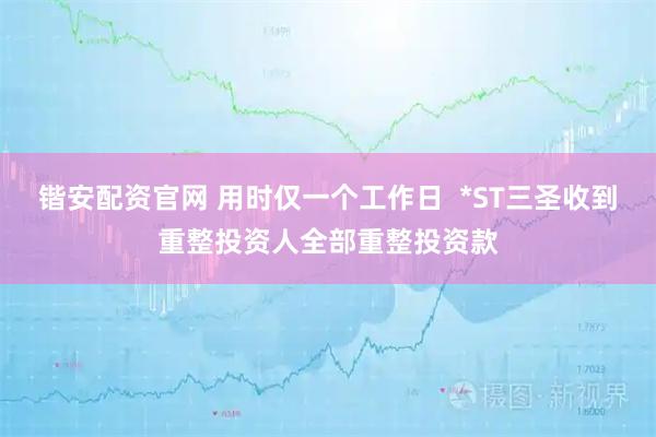 锴安配资官网 用时仅一个工作日  *ST三圣收到重整投资人全部重整投资款