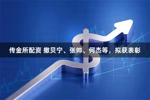 传金所配资 撒贝宁、张帅、何杰等，拟获表彰
